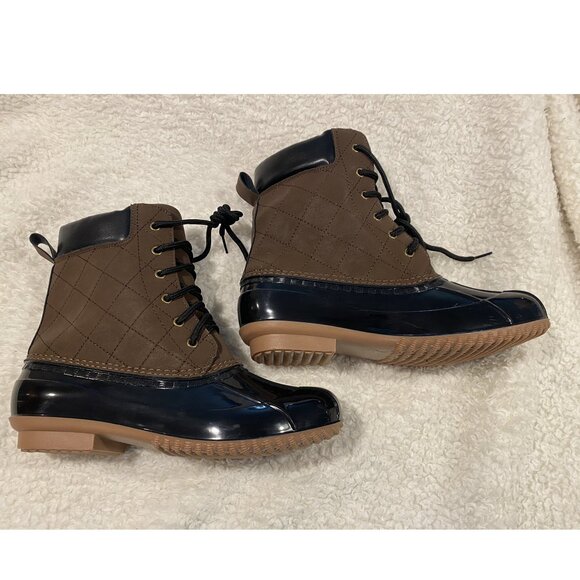 EVI Duck Boots - Brown and Black - Size 8 NWOT - Picture 7 of 9